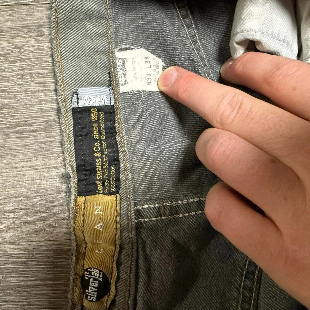 Vintage 90s Levi's‎ silver tab lean gray thrashed jeans 38x34